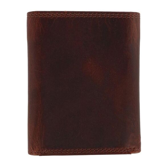 CTM Men's Oil Tanned Leather Trifold Wallet with ID Flap - Picture 4 of 4